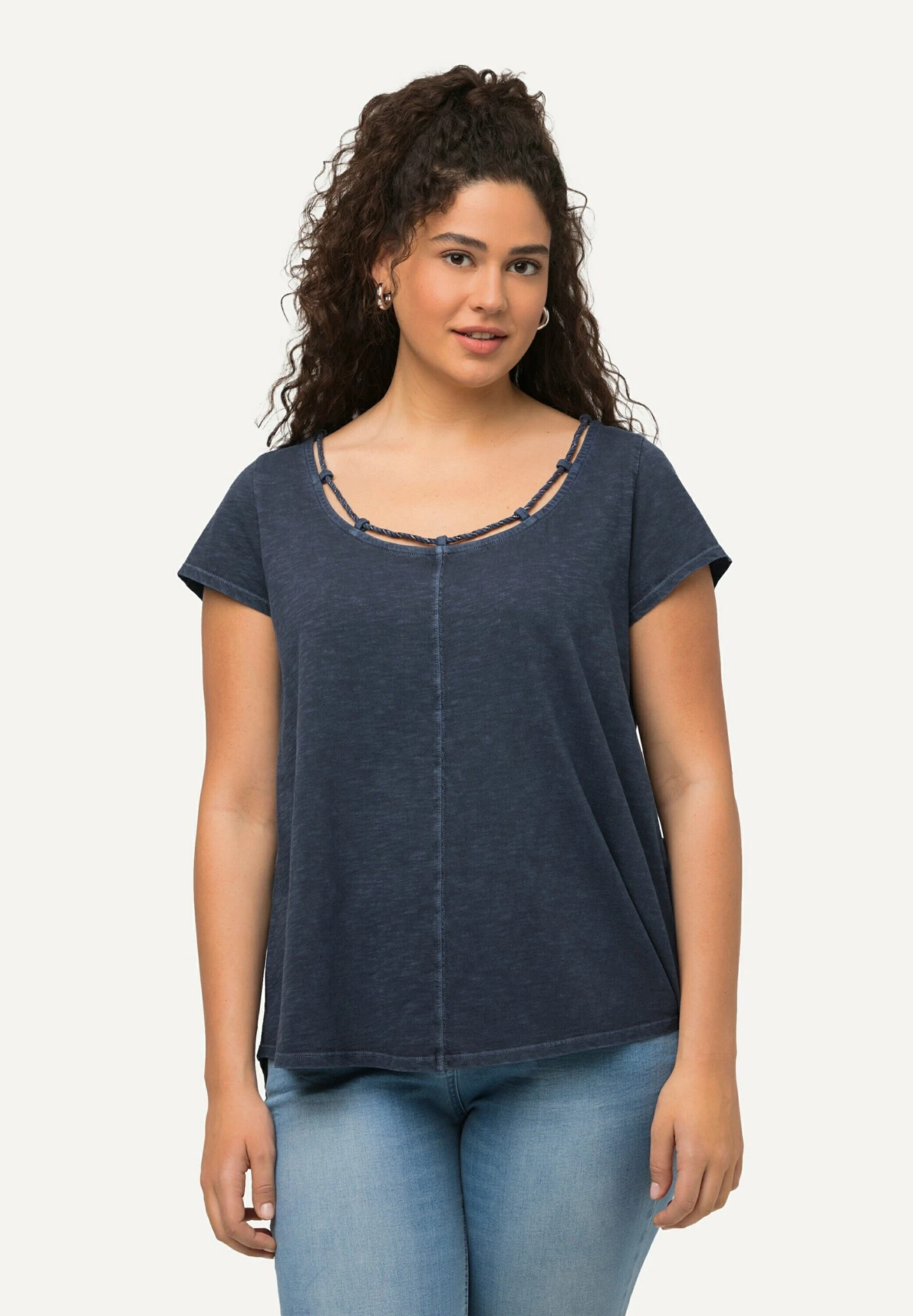 Ulla Popken T-Shirt Basic - Bleu Nuit Mat 3 Ulla Popken T-Shirt Basic - Bleu Nuit Mat