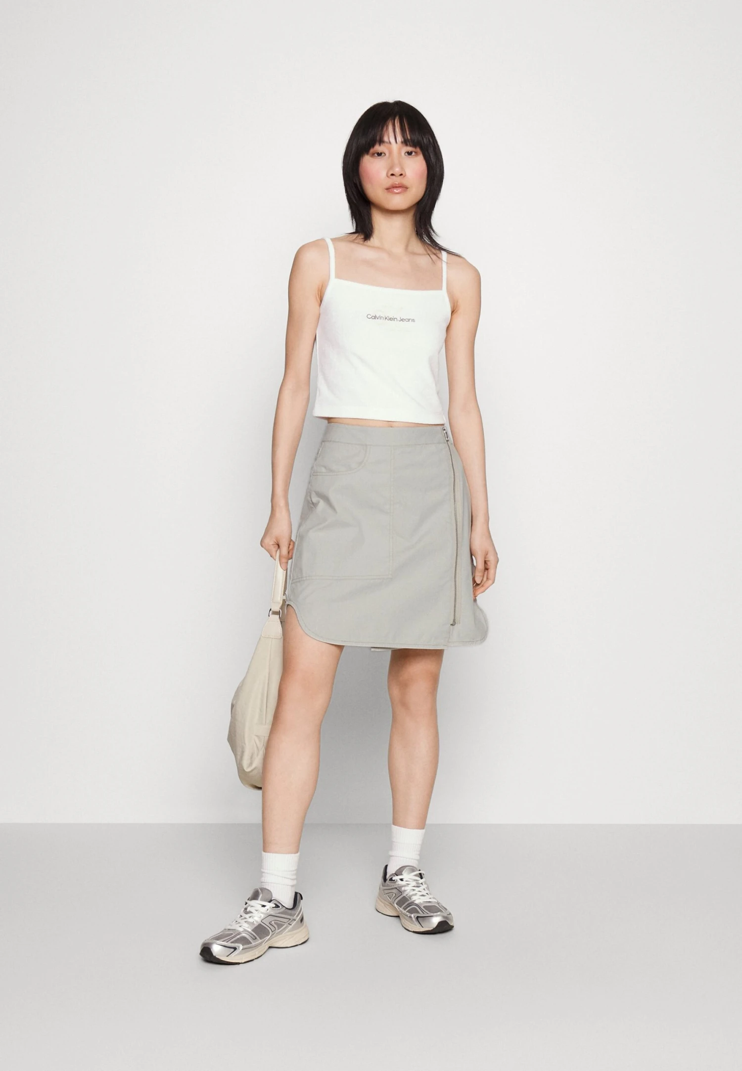 Calvin Klein Jeans Wrap Zipped Skirt - Minirok - Eggshell 4 Calvin Klein Jeans Wrap Zipped Skirt - Minirok - Eggshell - Image 2