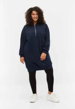 Zizzi With Hood And Zip - Jurk - Navy Blazer -Kleding Hoog Verkoopwinkel b6adac51e9234337950fa875db3ef0a0