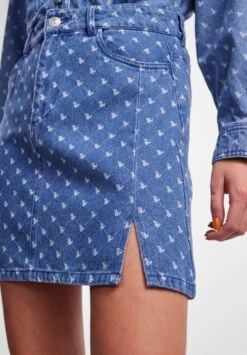 Pieces Pcnursel Hw Slit - Minirok - Medium Blue Denim/Aop -Kleding Hoog Verkoopwinkel b8b0320586b843d4932e553792bf81c4