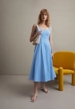 Staud Wells Dress - Jurk - Azure -Kleding Hoog Verkoopwinkel b9639b16d3ec4f5780cc39f526e82c23