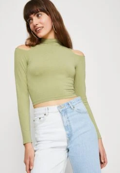 COTTON ON Seamless Cut Out Shoulder Long Sleeve - Longsleeve - Safari Green -Kleding Hoog Verkoopwinkel c3abb56517994785a11d49dc2870e3a9