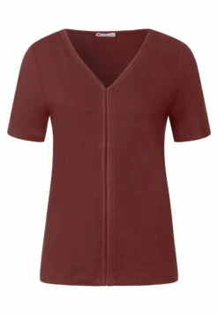 STREET ONE Mit Tapedetail - T-Shirt Basic - Braun -Kleding Hoog Verkoopwinkel c3c5a29802ea479cb68e646ab4665d2e