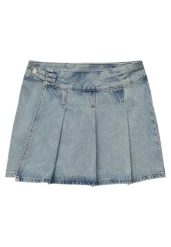 PULL & BEAR With Box Pleats- Wikkelrok - Stone Blue Denim -Kleding Hoog Verkoopwinkel c69430983e0f406cacfefedc9acda8e1