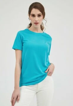 Non Iron + Stain Repellent - T-Shirt Basic - Blue