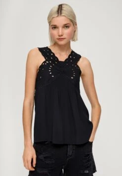 QS By S.Oliver À Application Papillon - Blouse - Schwarz