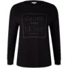 Tom Tailor LangarmMit Glitzerndem Textprint  - Longsleeve - Deep Black