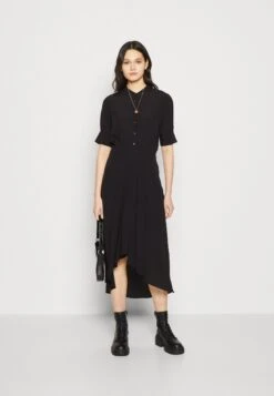 Scotch & Soda Midi Dress With High Low Hem - Blousejurk - Black -Kleding Hoog Verkoopwinkel d05a1c8bec604359bed2c8f3b8bea483