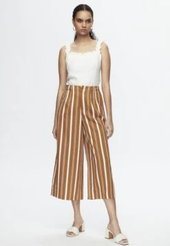 Elastic Waist Patterned- Broek - Striped Camel -Kleding Hoog Verkoopwinkel d0bda84f0e0440a78becb66d7e82468b