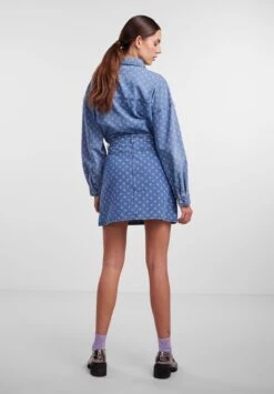 Pieces Pcnursel Hw Slit - Minirok - Medium Blue Denim/Aop -Kleding Hoog Verkoopwinkel d15ef1631ef548deb21b1f3f9cef1ec1