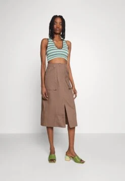 Yascargi Midi Skirt - A-Lijn Rok - Caribou -Kleding Hoog Verkoopwinkel d21c3ba459a24847893f2434c67679c9
