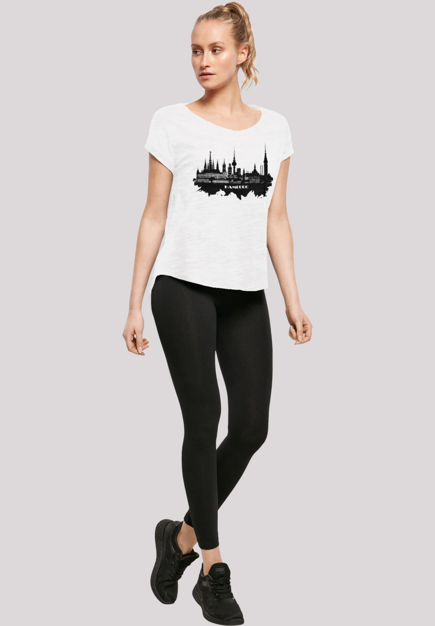 F4NT4STIC Cities Collection - Hamburg Skyline - T-Shirt Print - Weiß 4 F4NT4STIC Cities Collection - Hamburg Skyline - T-Shirt Print - Weiß - Image 2
