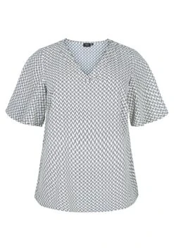 Zizzi Kurzärmelige Mit A Form - Blouse - Off White Aop -Kleding Hoog Verkoopwinkel d9f3cb4e20c54e0e8805bacebe5e2b68