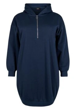 Zizzi With Hood And Zip - Jurk - Navy Blazer -Kleding Hoog Verkoopwinkel edbefda2ab51488aa837de9e017e9317
