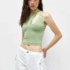 PULL & BEAR With Asymmetric Strap - Top - Khaki -Kleding Hoog Verkoopwinkel f5ee8a4554a8442fa20ac05588617d6f