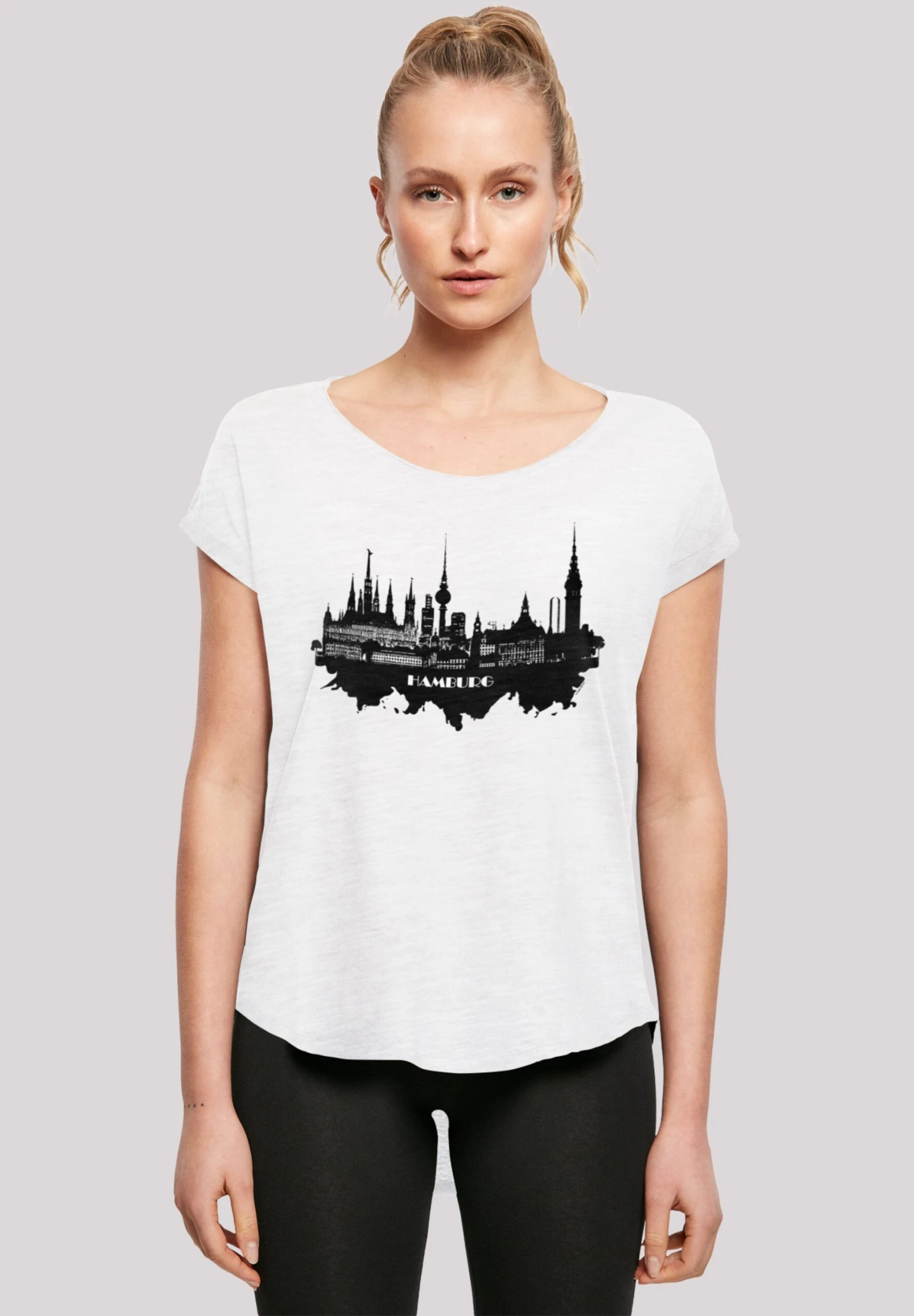 F4NT4STIC Cities Collection - Hamburg Skyline - T-Shirt Print - Weiß 3 F4NT4STIC Cities Collection - Hamburg Skyline - T-Shirt Print - Weiß